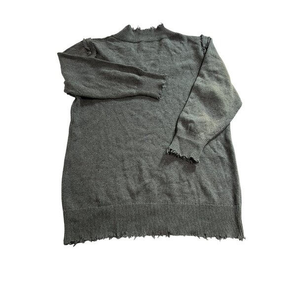 T Alexander Wang Raw Edge V-Neck Sweater in Grey - Picture 3 of 4